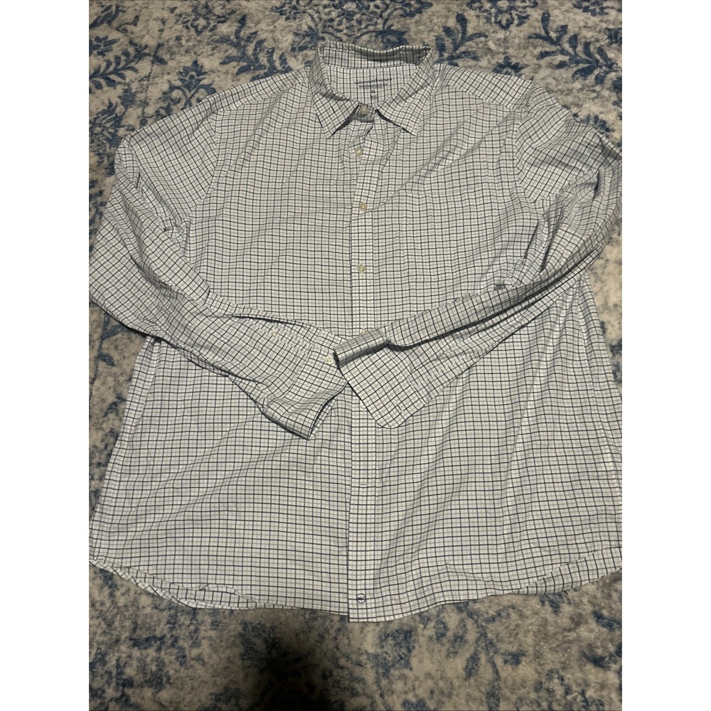 Vineyard Vines Shirt Men XL OTG Performance Blue Plaid Brrr Button Up